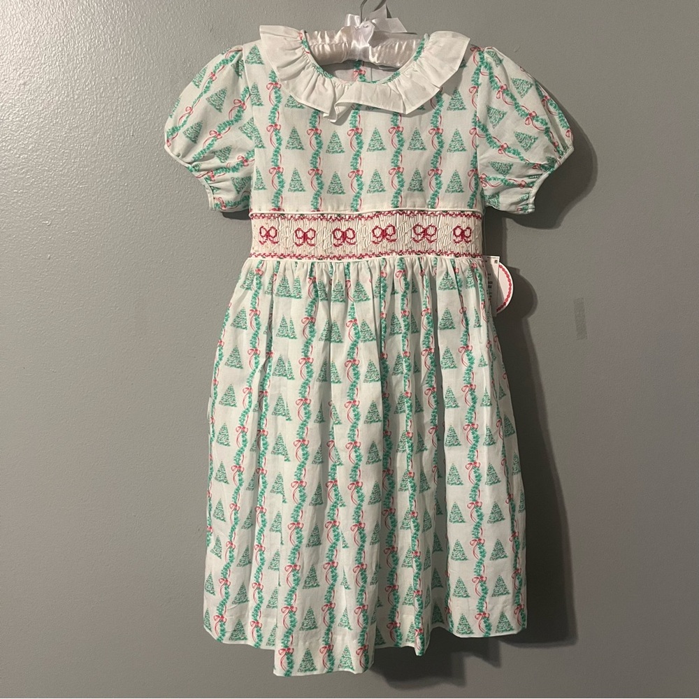 New With Tags Edgehill Collection Smocked Christmas Dress Size 6X